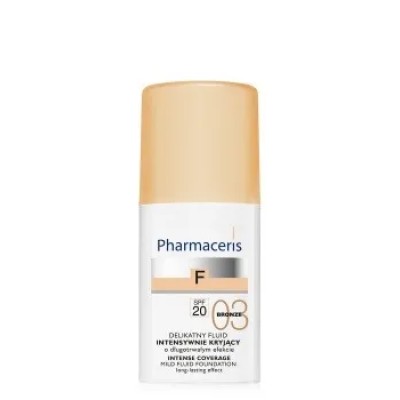 Καλυπτικό υγρό make-up με αντηλιακά φίλτρα SPF20  PHARMACERIS F Intense Fluid 03 Bronze SPF20 30ml